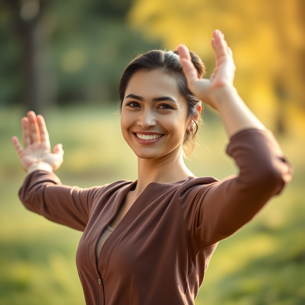 Person practising yoga outdoors in a peaceful natural setting